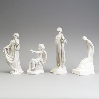 FOUR PARIAN FIGURES, Gustafsberg, ca 1900.
