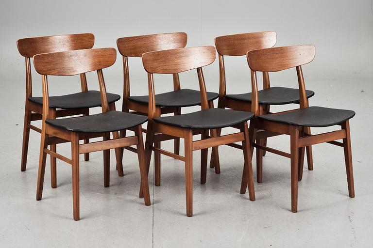 STOLAR, 6 st, troligen Farstrup Möbelfabrik, Danmark, 1950/60-tal.