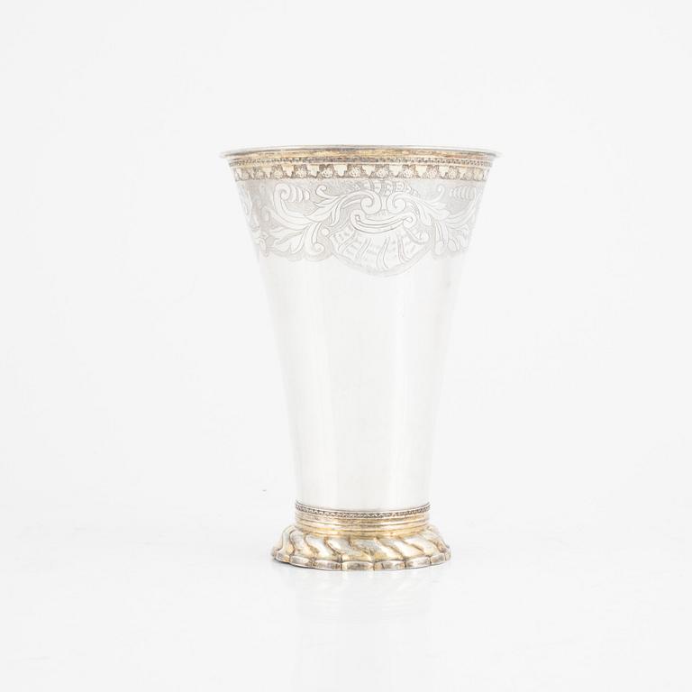 A Swedish Parcel Gilt Silver Beaker, mark of Petter Eneroth, Stockholm, probably 1778.