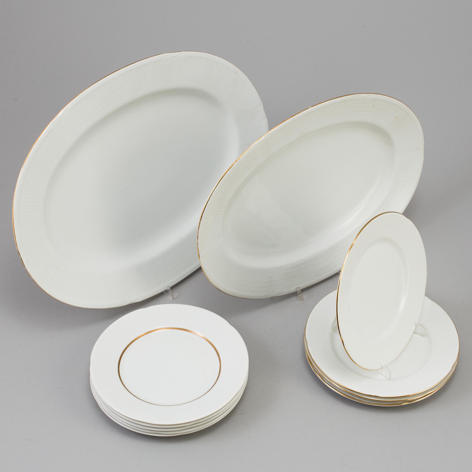 LOUISE ADELBORG, matservis, 55 delar, porslin, "Swedish Grace/Nationalservisen", Rörstrand och Lidköping 1930-1950-tal.