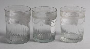 GLAS, 3 st, empir, 1800-talets första hälft.