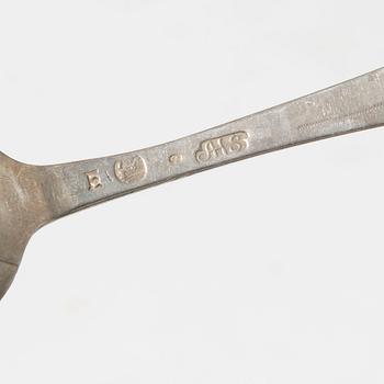 Ten Swedish silver spoons, 18th-19th Century.