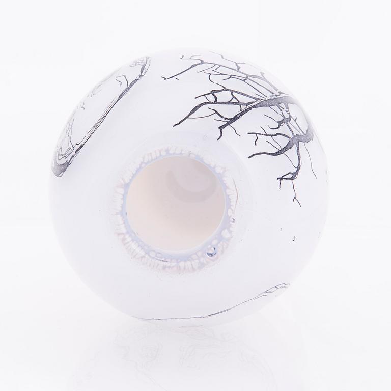 ELLA VARVIO, A glass vase/ sculpture, signed Ella Varvio 2017.