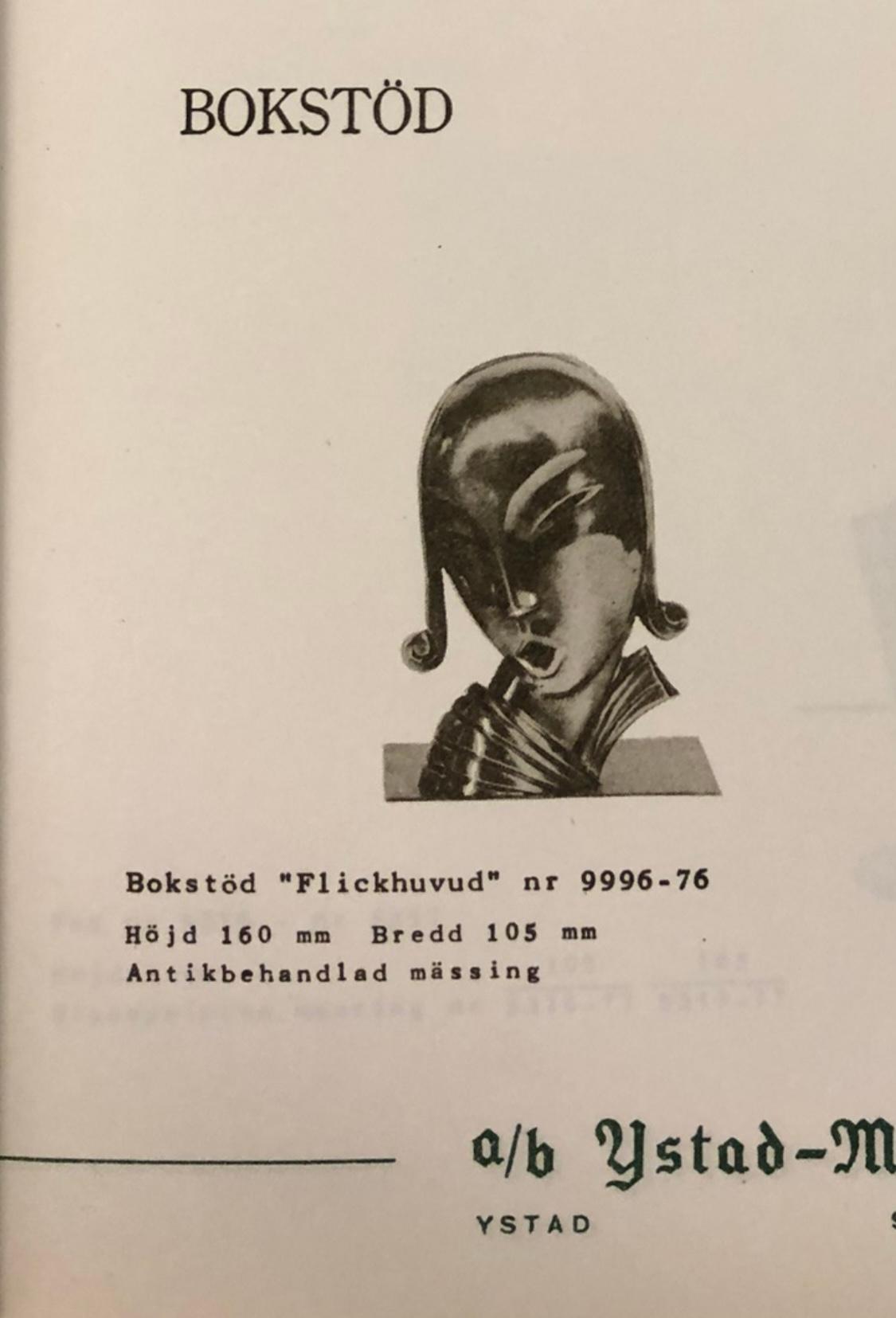 Carl-Einar Borgström, a pair of brass bookends model "840", Ystad-Metall.