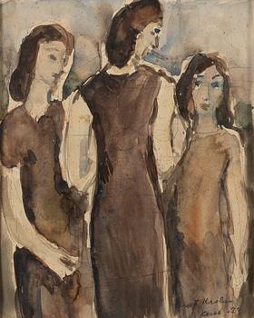 ERNST KROHN, vesiväri, signeerattu, merkitty kesäkuu ja päivätty -33.