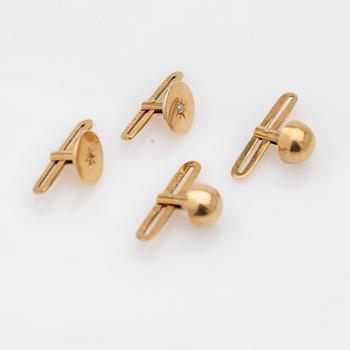 Cufflinks, two pairs, 18K gold.