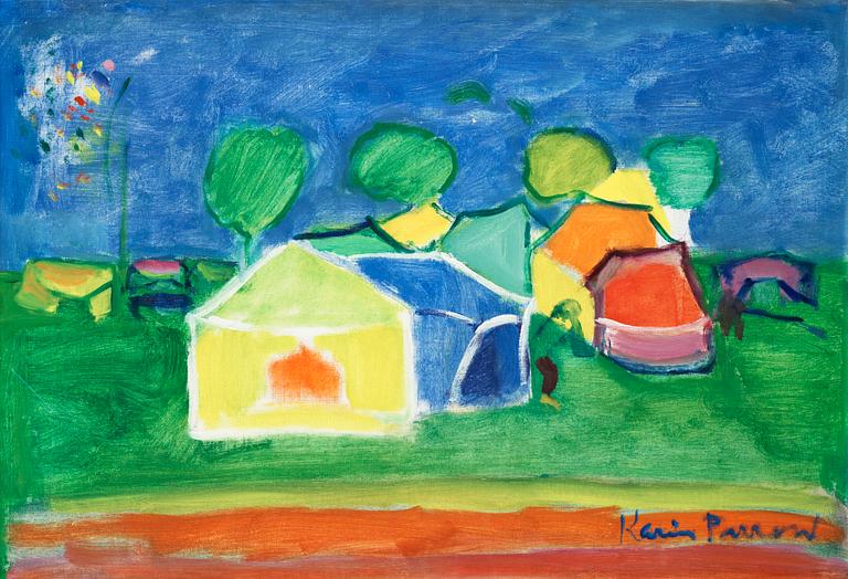 Karin Parrow, Landscape with houses.