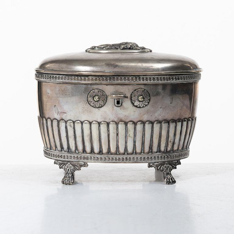 Sockerskrin, silver, gustaviansk stil, CG Hallberg, 1922.