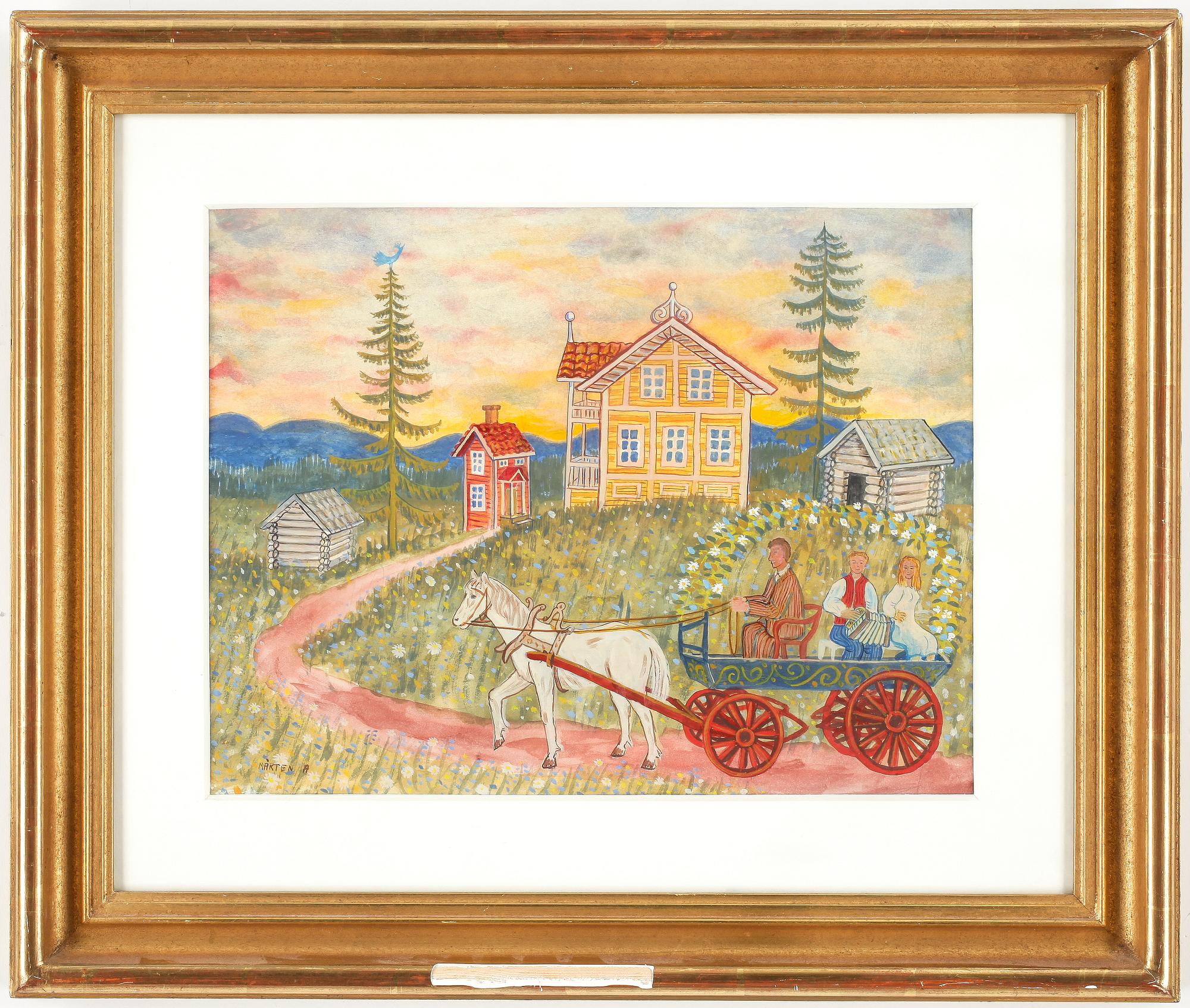 MÅRTEN ANDERSSON. Akvarell. Sign Mårten A.