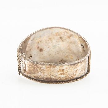 Bracelet of silver and faceted glass, second half of the 19th century.