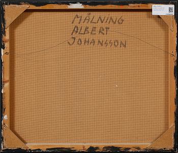 ALBERT JOHANSSON, blandteknik på pannå, signerad a tergo.