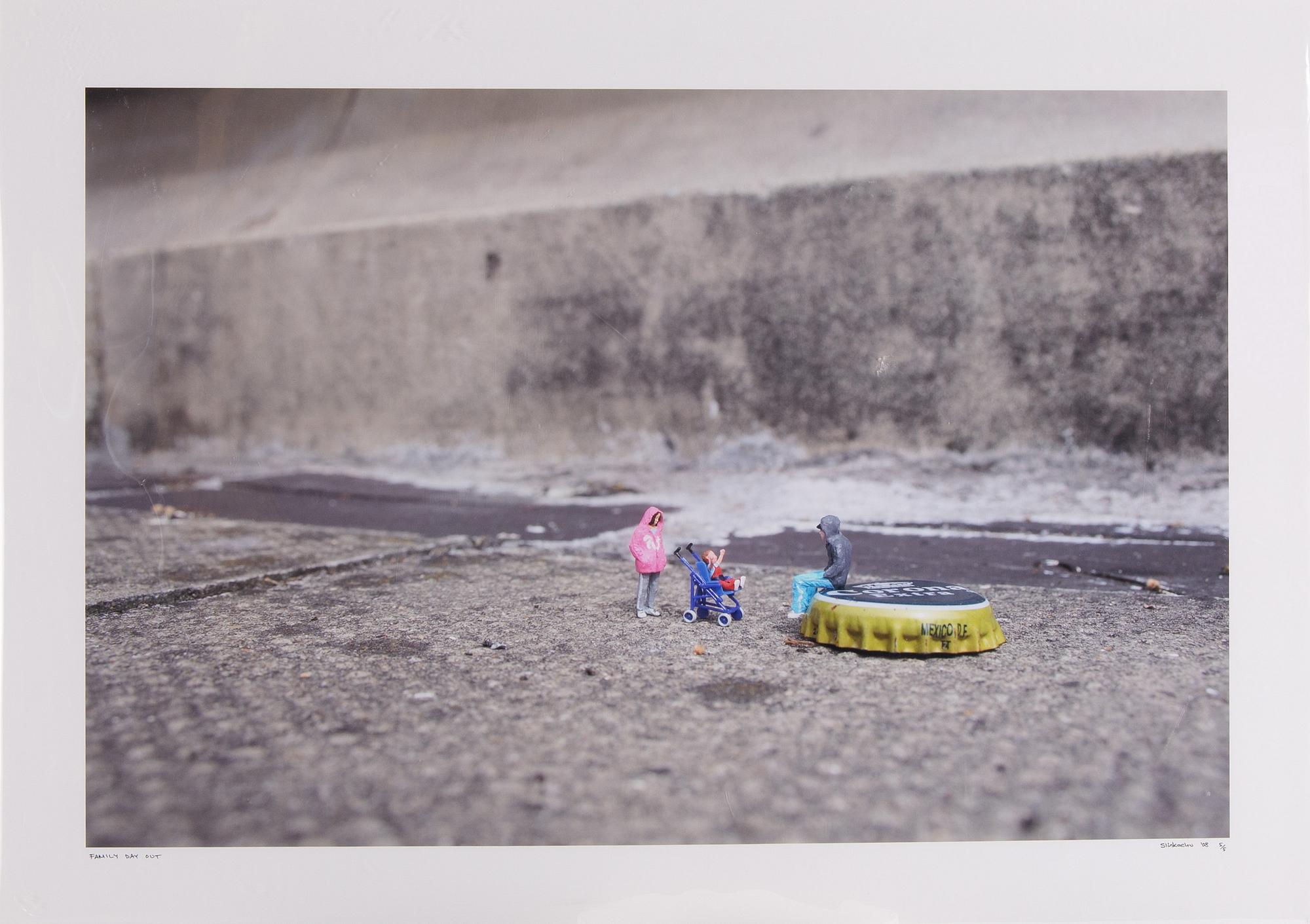 Slinkachu, photograph signed and dated 08 and numbered 5/5.