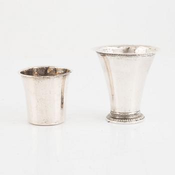 Four Swedish Silver Cups, 18-19th Century.