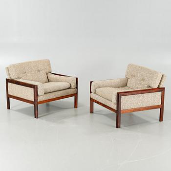 A pair of 1960/70s armchairs, model 599, designed by Fredrik Kayser for Vatne Møbler.