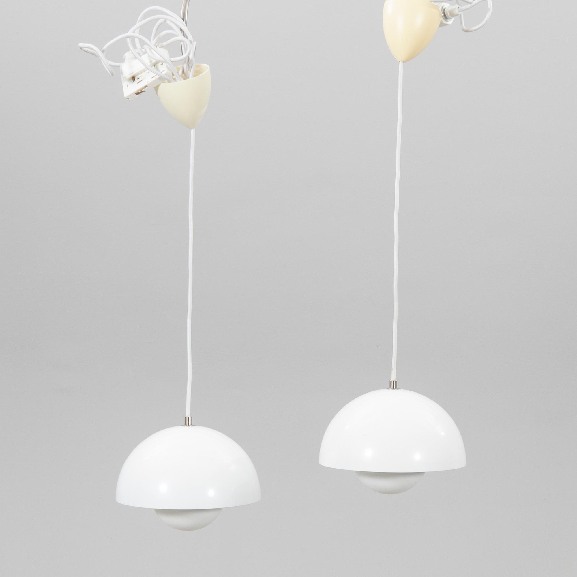 Verner Panton, a pair of "Flowerpot" ceiling pendants.