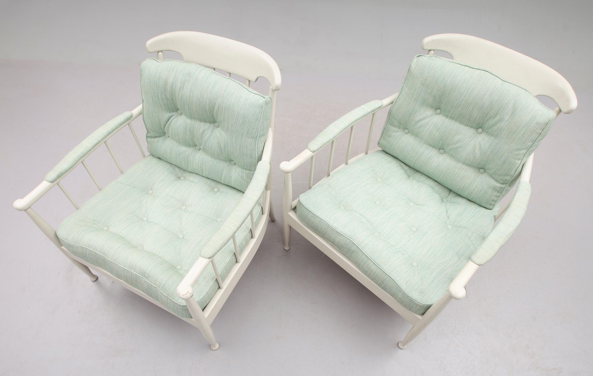 FÅTÖLJER, 1 par, "Skrindan", Kerstin Hörlin Holmquist, 1900-talets andra hälft.