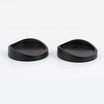 Magnus Ek, a set of five ebony coasters for Oaxen Krog.