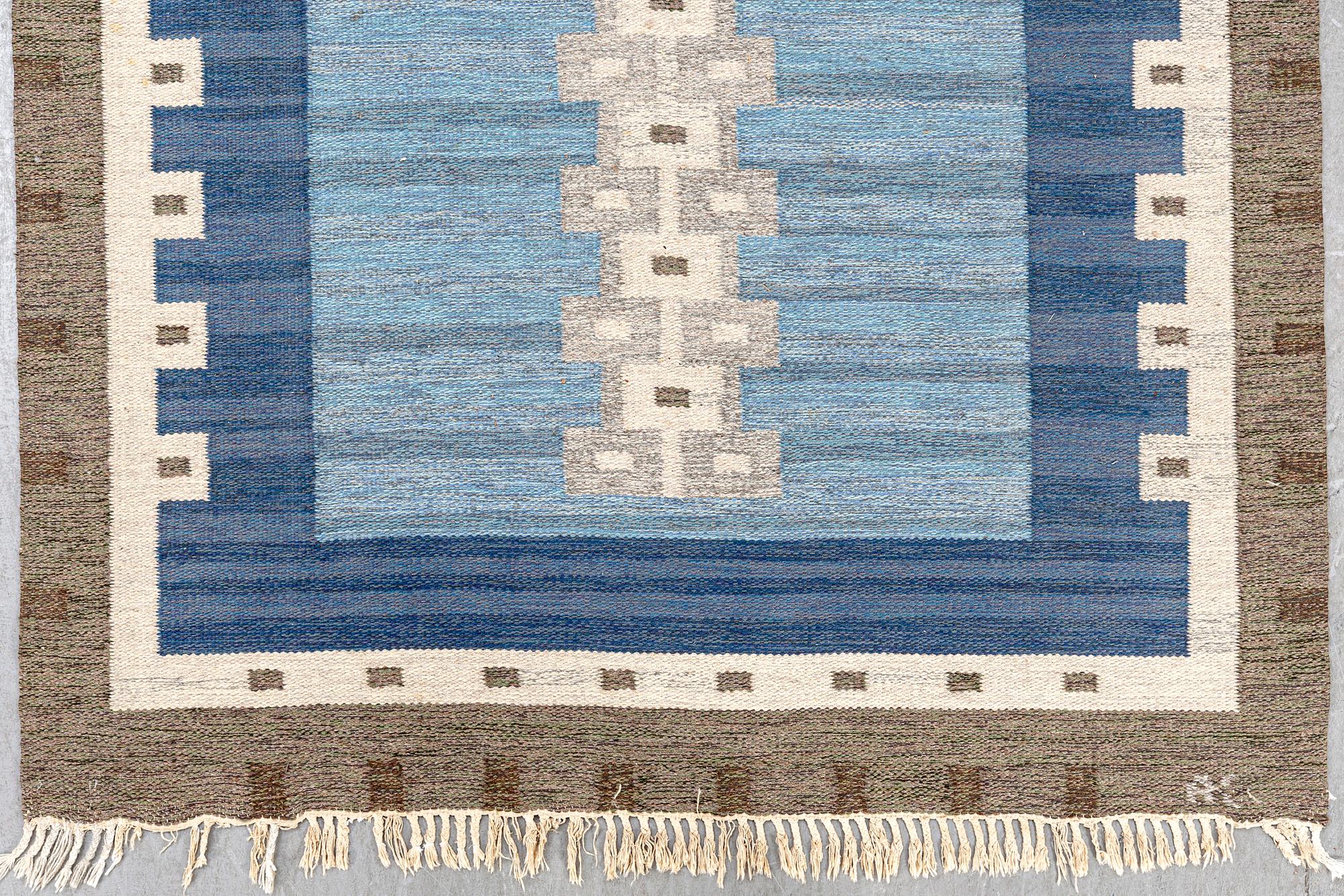 Matta, Rölakan, signerad JA (?), ca 237x165 cm.