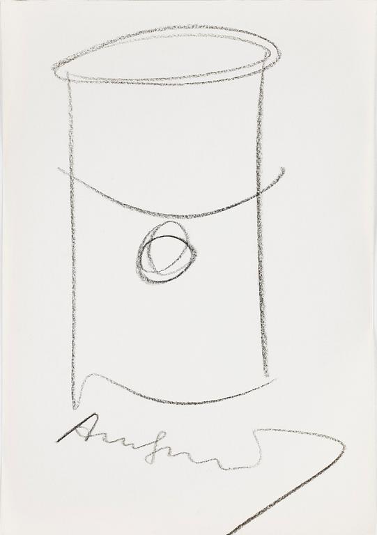 ANDY WARHOL (USA), "Soupdrawing", blyertsteckning, signerad.