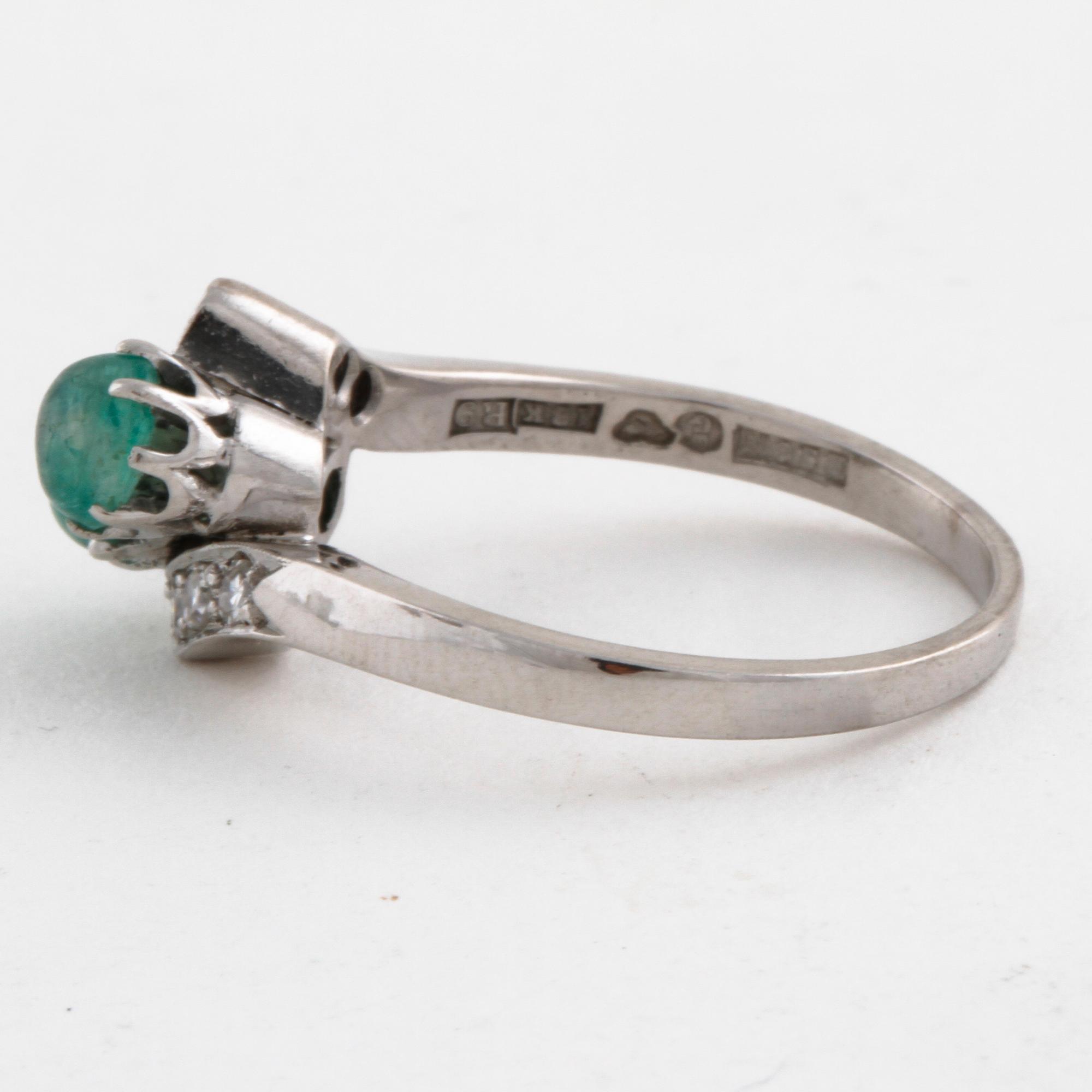 A emerald and single cut diamond ring by Arkadens Guld & Gravyratelje, Göteborg, 1967.