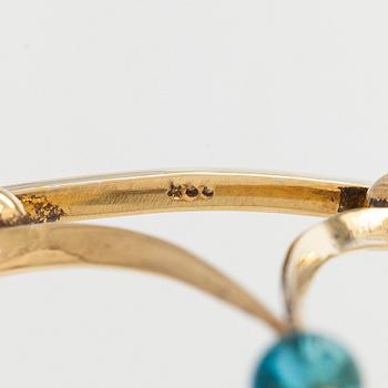 A gilded sterling silver tiara with topazes.