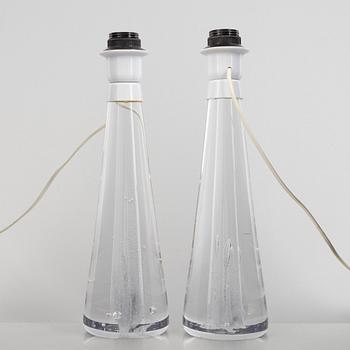 Vicke Lindstrand, bordslampor, ett par, Kosta.