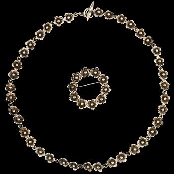 BROSCH samt HALSBAND, sterlingsilver, N.E. From, Danmark. 1900-talets senare hälft. Vikt 40 g.