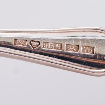 Chippendale silver cutlery, 34 pcs, Finnish hallmarks from the latter half of the 20th Century.