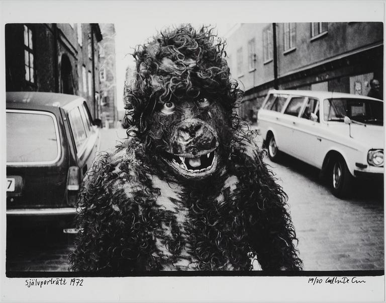 Carl Johan De Geer,  "Självporträtt 1972" (Apan Saba från Tårtan".