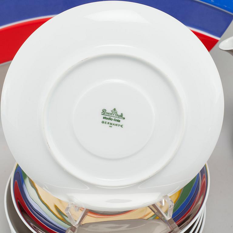 14 pieces of "TAC/Regenbogen" porcelain table ware & 1 dish, by Walter Gropius & Otto Piene, Rosenthal, limited editions.