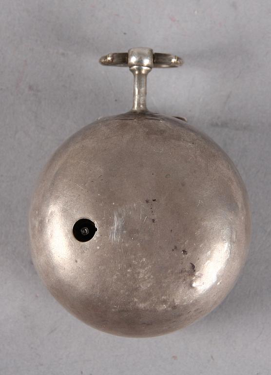 A silver verge pocketwatch, Wideman. Stockholm, ca 1700.