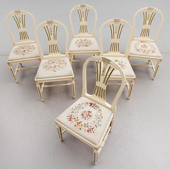 MATSALSGRUPP, 7 delar, gustaviansk stil, 1900-talets andra hälft.