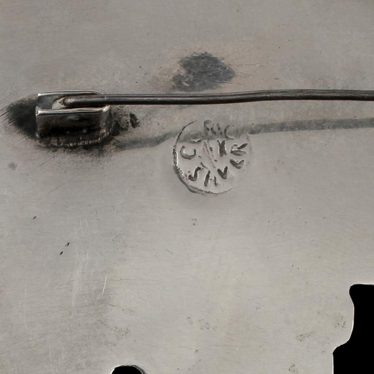 BROSCH, silver, utländsk stämpel. Vikt 25 g.