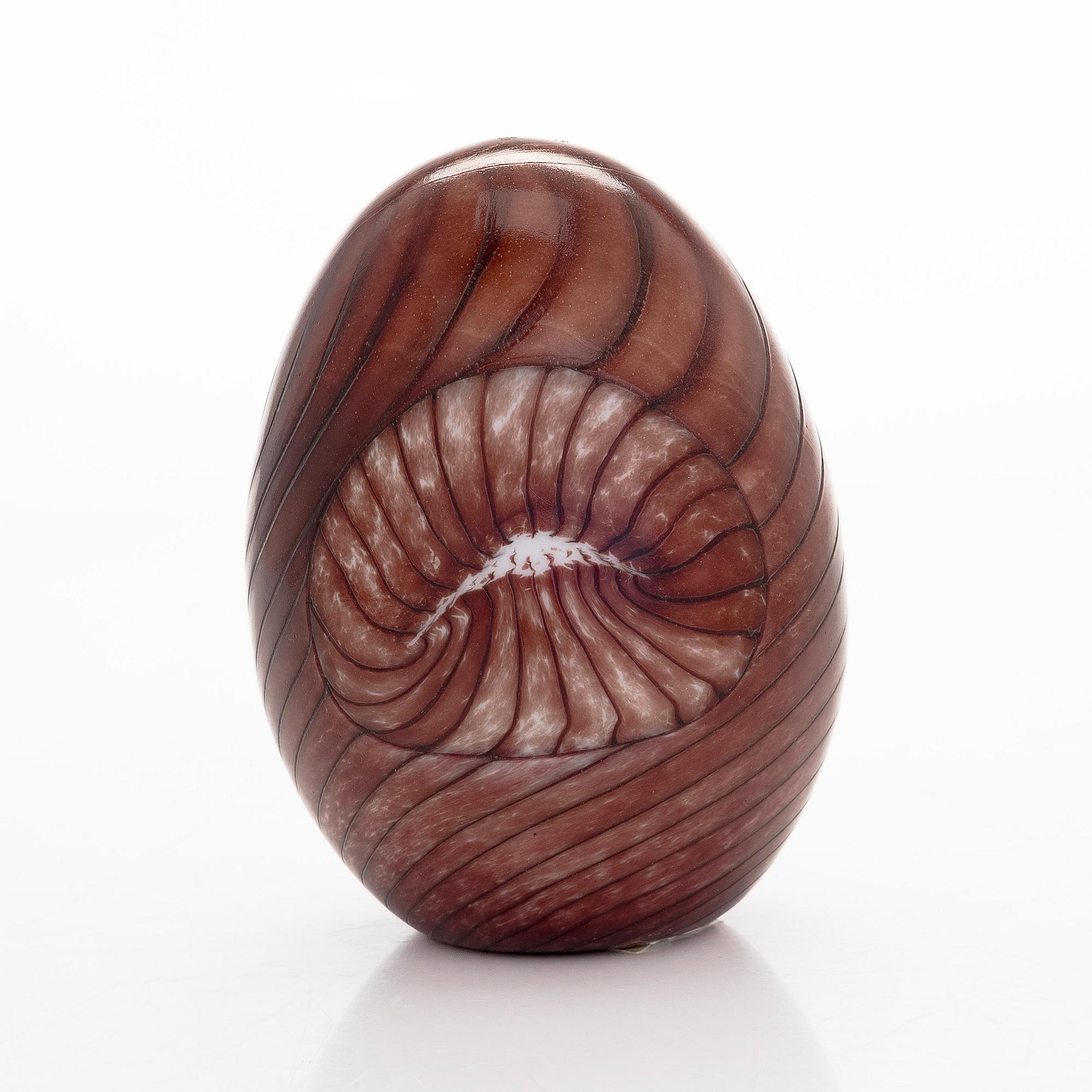 Oiva Toikka, year egg 2010, "Rosebud's egg", signed O. Toikka Nuutajärvi numbered 120/750.