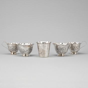 PARTI SILVER 5 delar, Lisa Andersson, Fellingsbro, 1976. Vikt 207 gram.