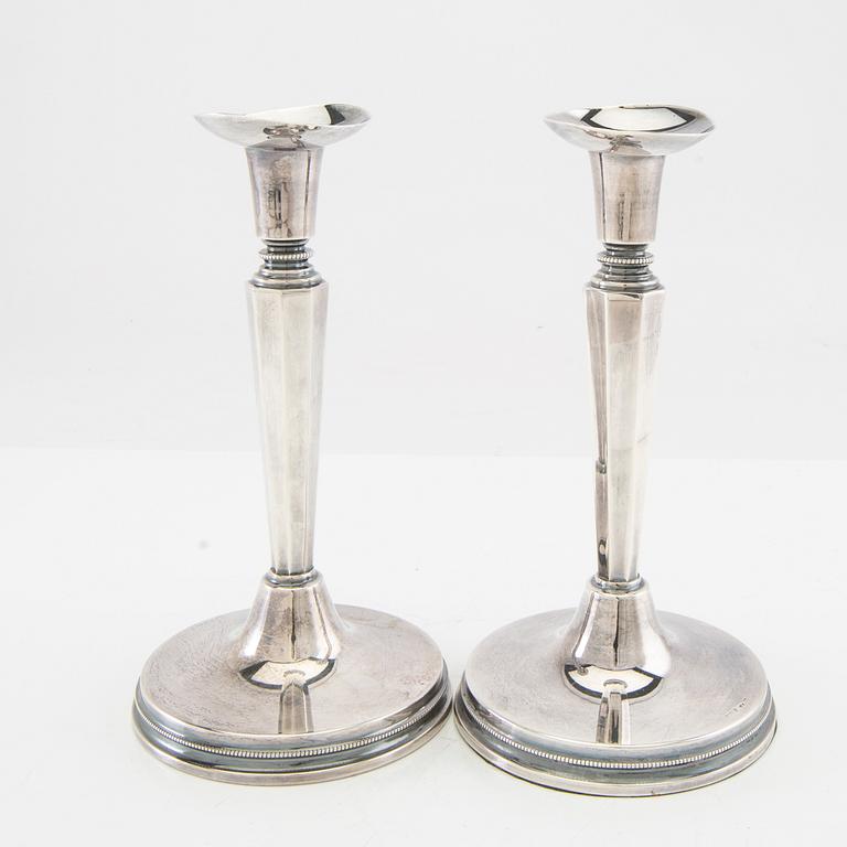 Eric Löfman, candlesticks a pair silver MGAB Uppsala 1965.