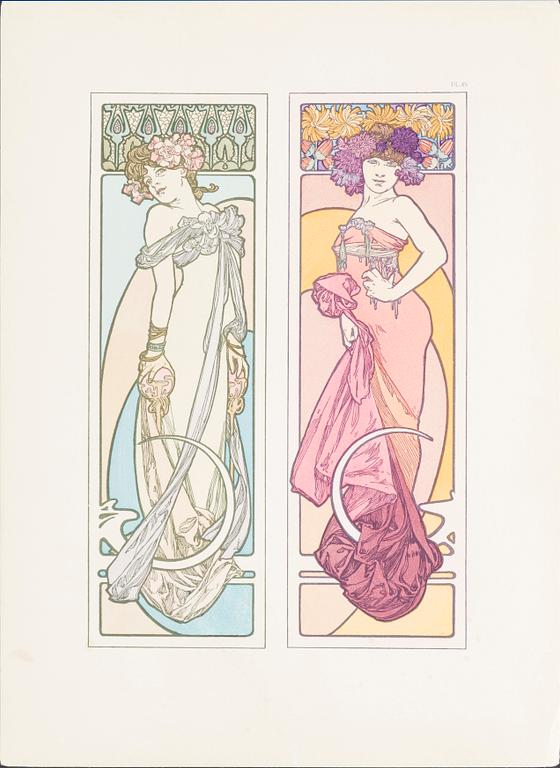 ALPHONSE MUCHA, after, 5 prints.