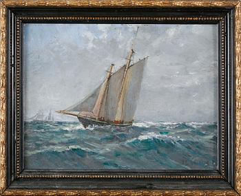 JACOB GIDEON AHLBERG, oil panel, signed.