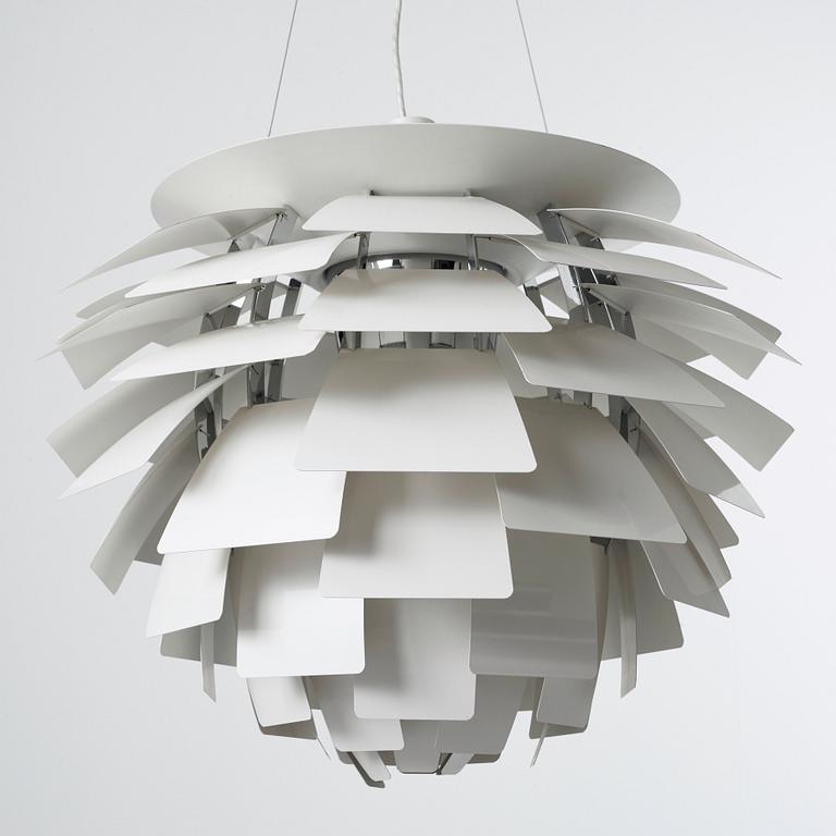 Poul Henningsen, a 'PH Artichoke' white lacquered ceiling lamp, Louis Poulsen, Denmark.