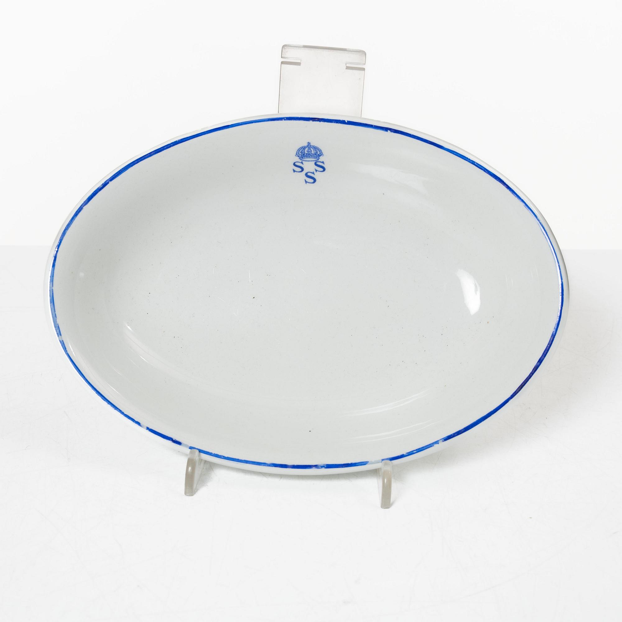 Matservis, 45 delar, porslin, "Kungliga Svenska Segelsällskapet", tillverkad för Nordiska Kompaniet, Rörstrand.