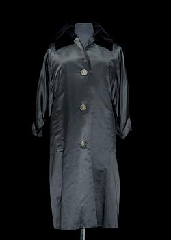 1405. A 1950s/60s black silk coat by Christian Dior.