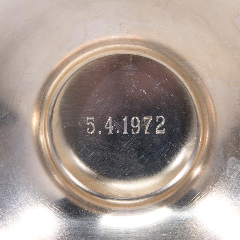 KAFFEKANNA, SOCKERSKÅL OCH MJÖLKKANNA, silver, Kultakeskus, Tavastehus 1971, vikt 804 g.