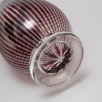 EDWARD HALD, a glass 'graal' vase, signed.