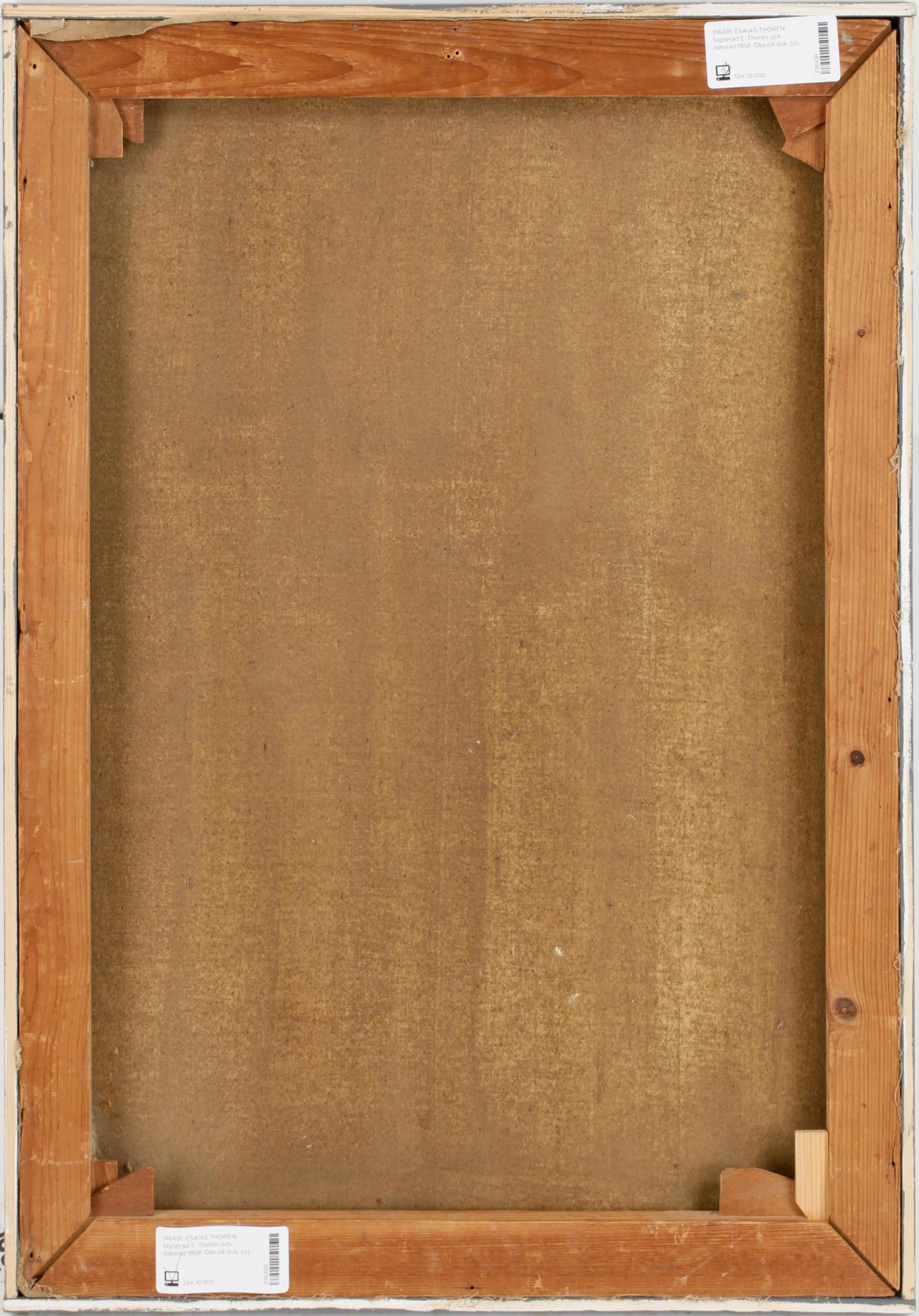 ESAIAS THORÉN, olja på duk. Signerad E. Thorén och daterad 1958.