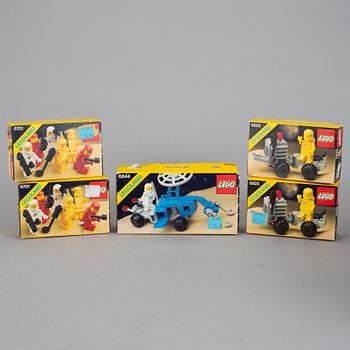 LEGO, 5 stycken rymd-set i förpackningar, 1983.