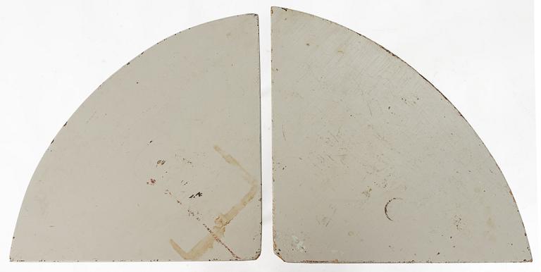 A pair of Gustavian corner tables, early 18th century.