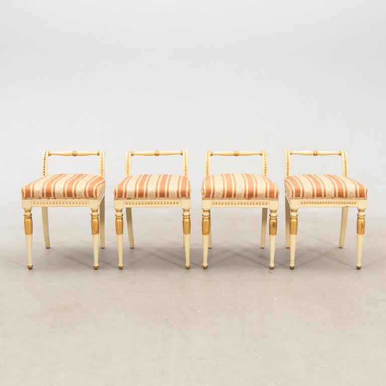 Stools, 4 pcs, Gustavian style, first half of the 20th century.