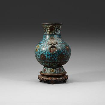 77. A cloisonné vase, Ming dynasty (1368-1644).