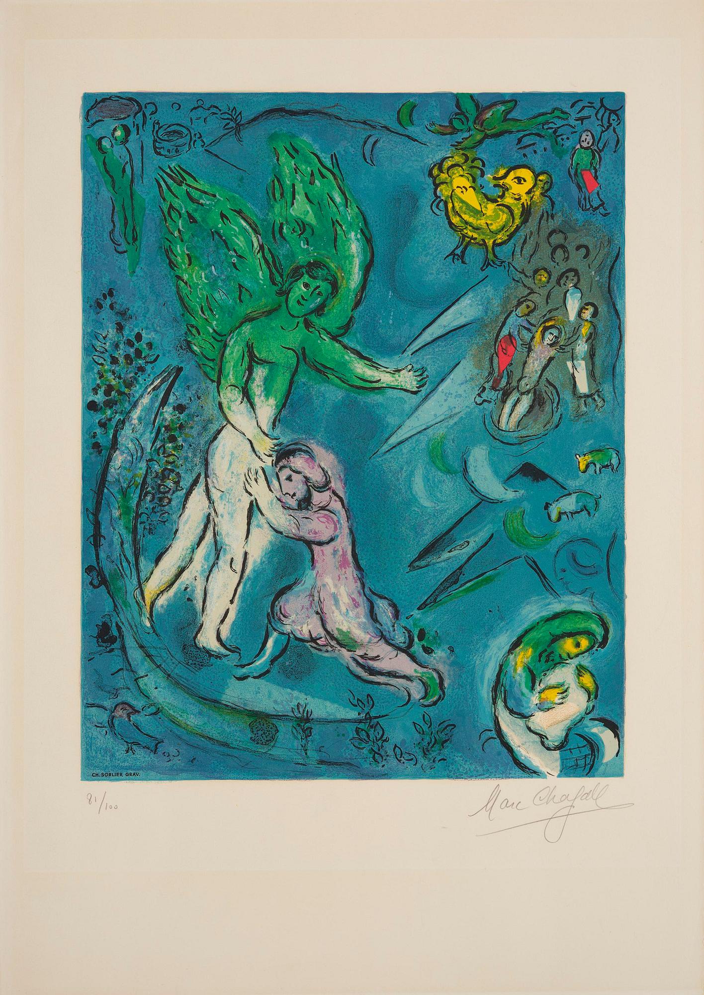 Marc Chagall, after, "La Lutte de Jacob et de L'Ange".