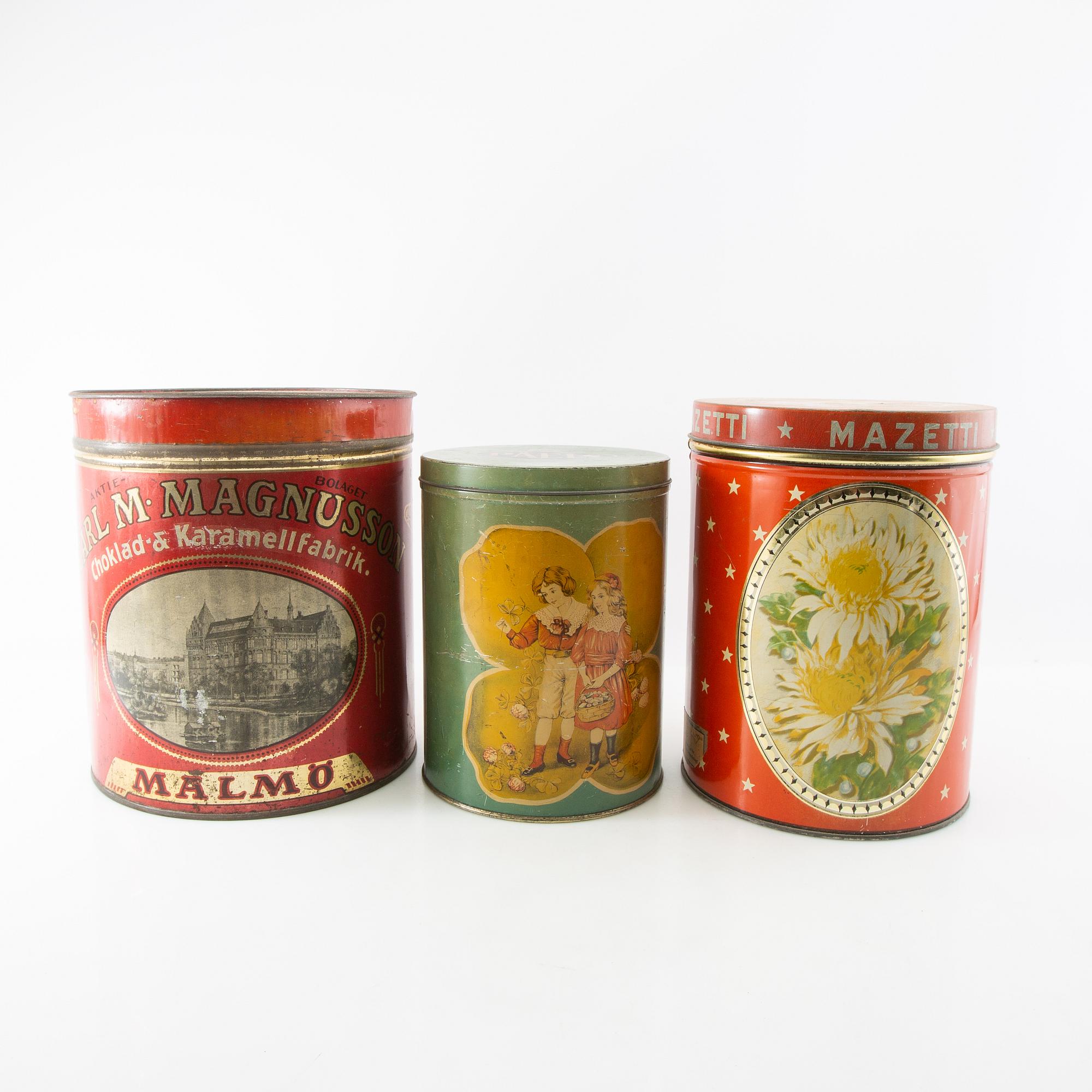 Cake tins 4 pcs early 20th century Påels, Mazetti Carl Magnusson.
